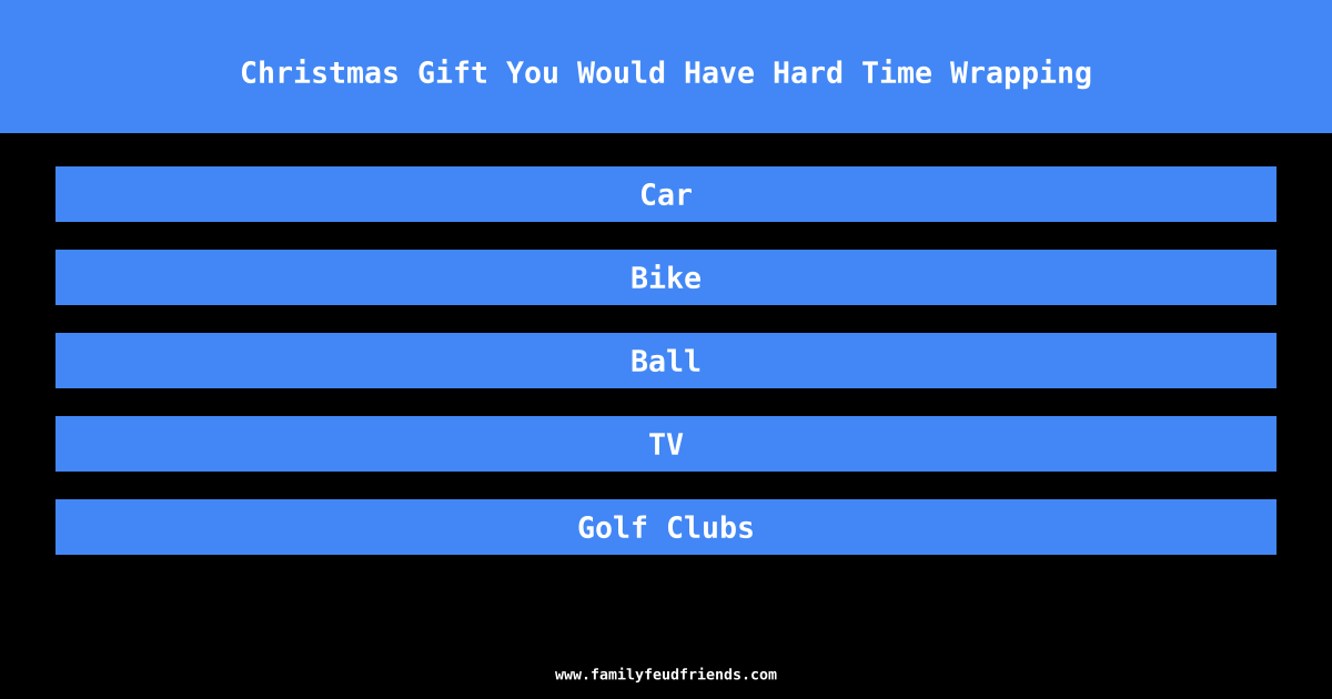 Christmas Gift You Would Have Hard Time Wrapping answer