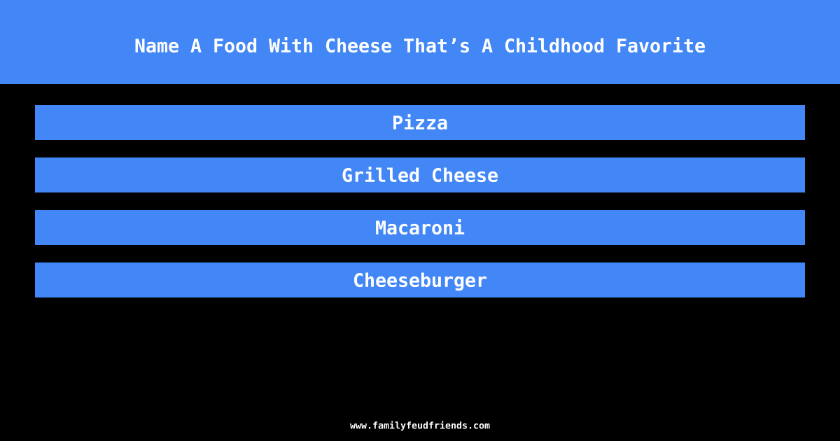 Name A Food With Cheese That’s A Childhood Favorite answer