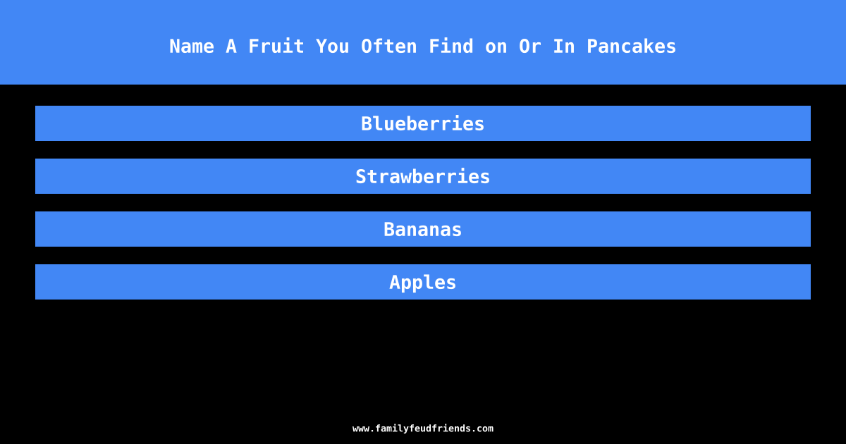 Name A Fruit You Often Find on Or In Pancakes answer