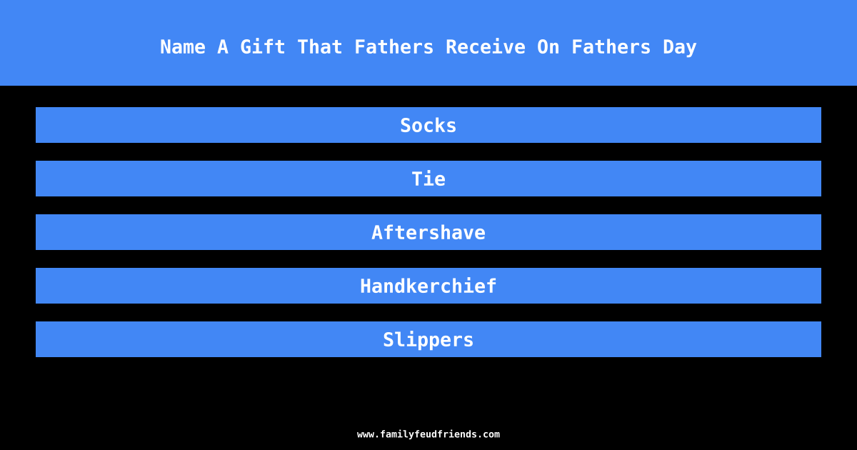 Name A Gift That Fathers Receive On Fathers Day answer