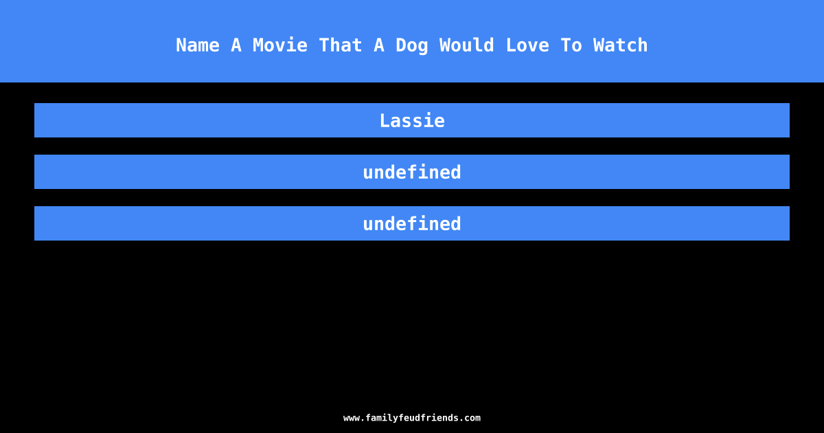 Name A Movie That A Dog Would Love To Watch answer