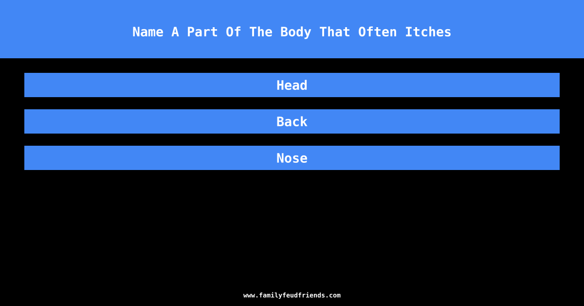 Name A Part Of The Body That Often Itches answer