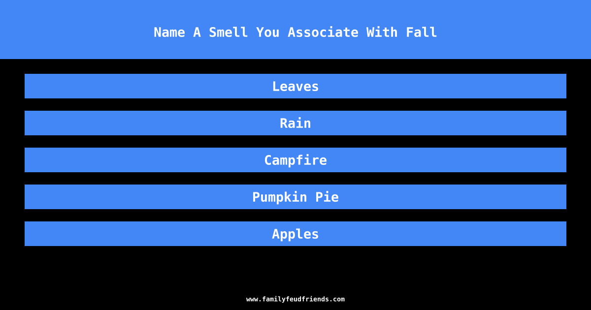 Name A Smell You Associate With Fall answer