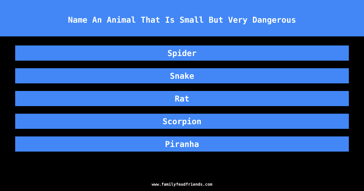 Name An Animal That Is Small But Very Dangerous answer