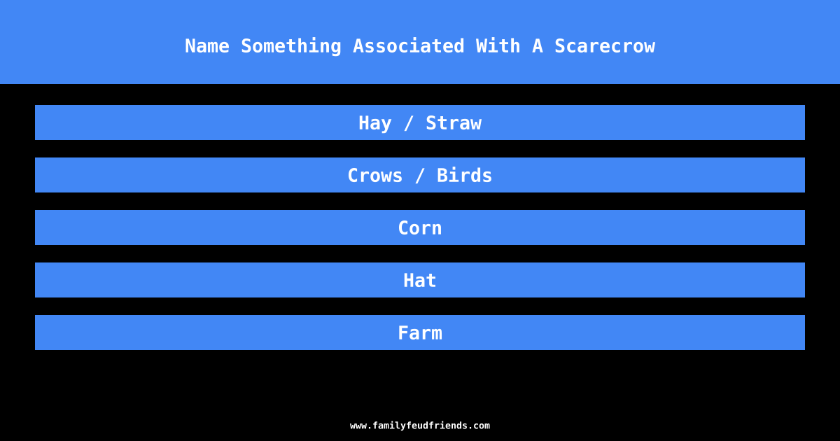 Name Something Associated With A Scarecrow answer