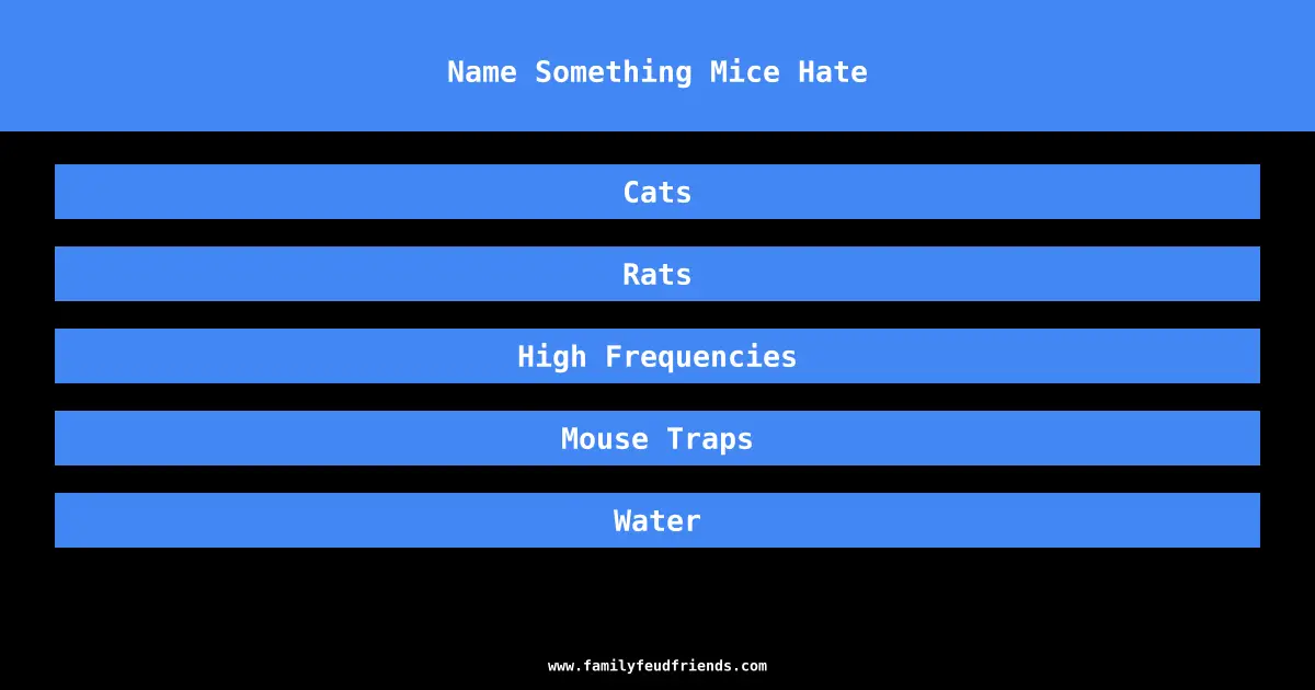 Name Something Mice Hate answer