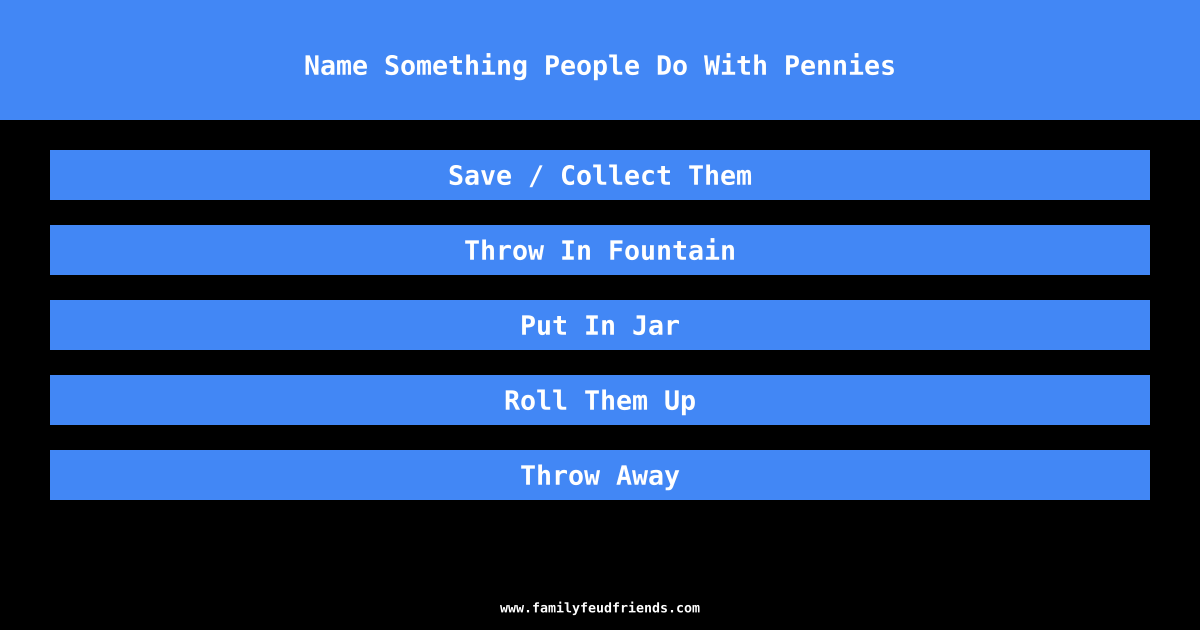 Name Something People Do With Pennies answer