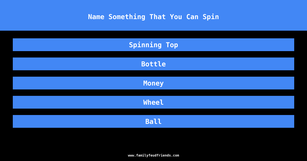 Name Something That You Can Spin answer