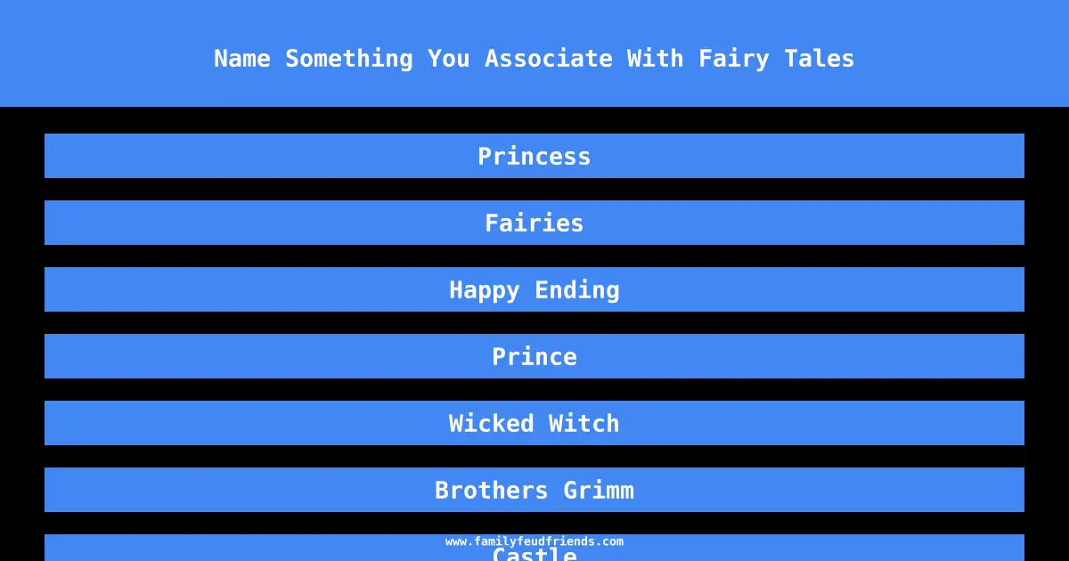 Name Something You Associate With Fairy Tales answer