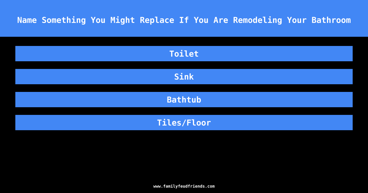 Name Something You Might Replace If You Are Remodeling Your Bathroom answer