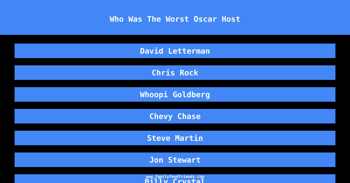 Who Was The Worst Oscar Host answer
