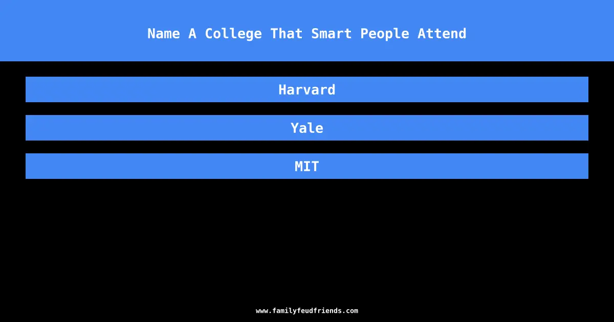 Name A College That Smart People Attend answer
