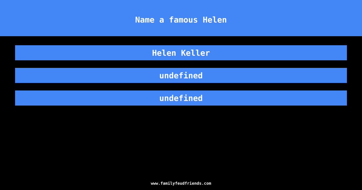Name a famous Helen answer