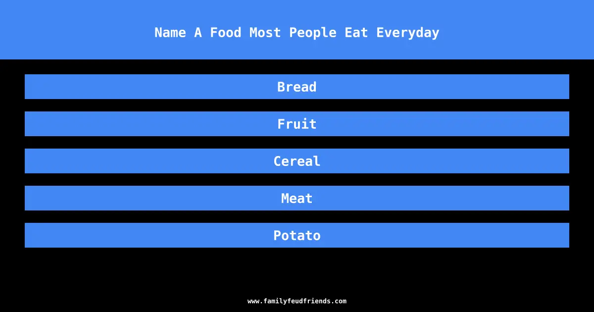 Name A Food Most People Eat Everyday answer