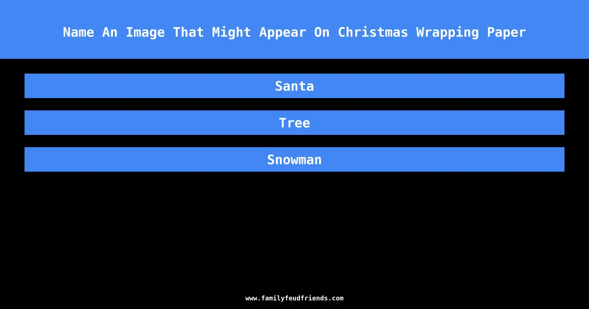 Name An Image That Might Appear On Christmas Wrapping Paper answer