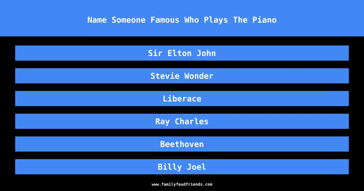 Name Someone Famous Who Plays The Piano answer