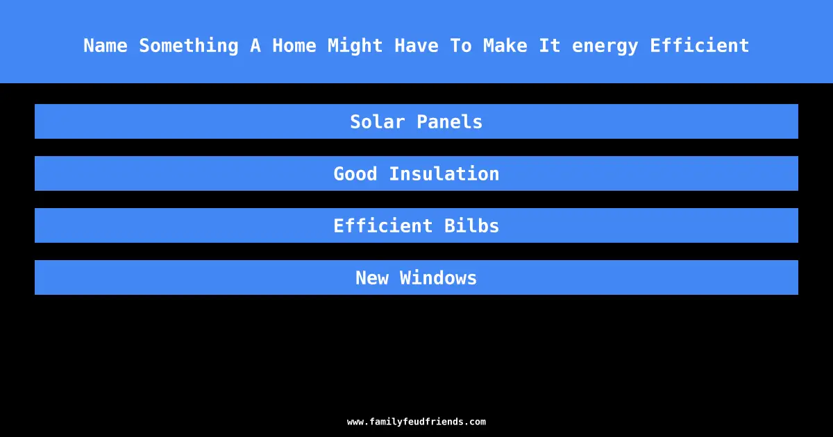 Name Something A Home Might Have To Make It energy Efficient answer