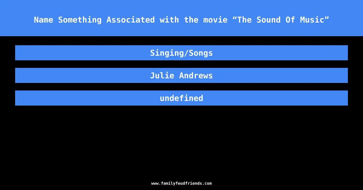 Name Something Associated with the movie “The Sound Of Music” answer