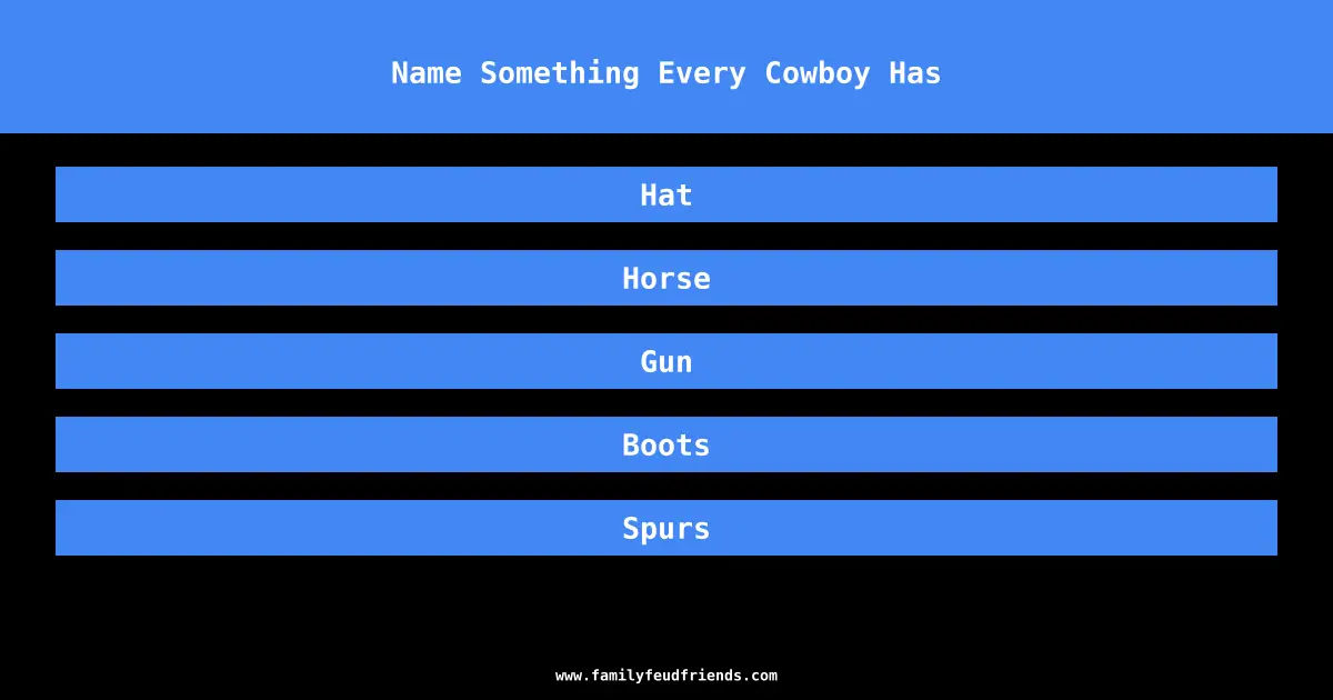 Name Something Every Cowboy Has answer