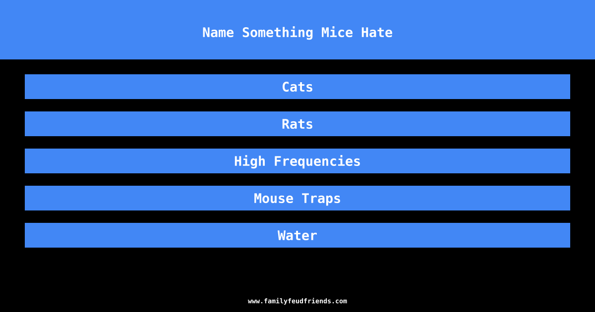 Name Something Mice Hate answer