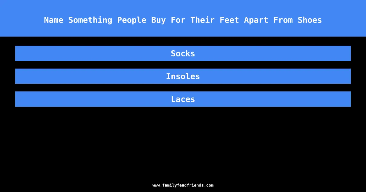 Name Something People Buy For Their Feet Apart From Shoes answer