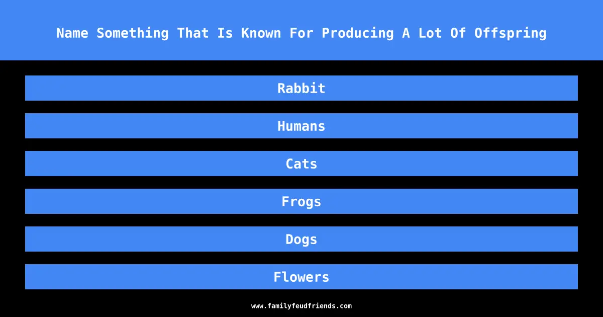 Name Something That Is Known For Producing A Lot Of Offspring answer