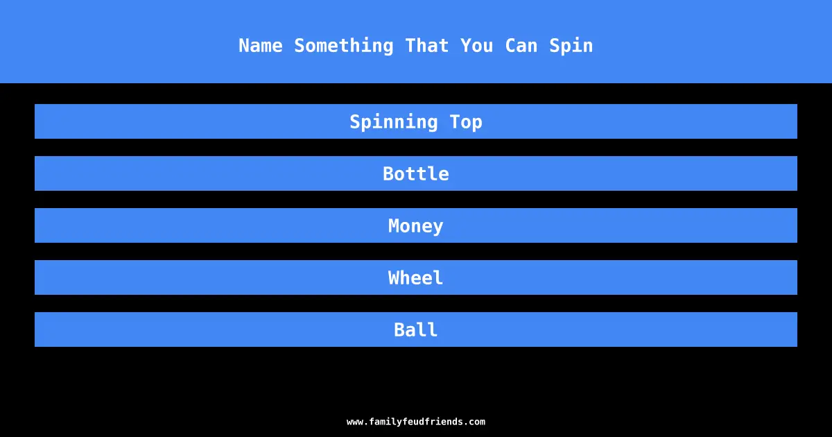 Name Something That You Can Spin answer