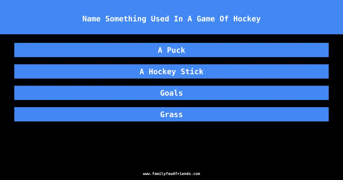 Name Something Used In A Game Of Hockey answer