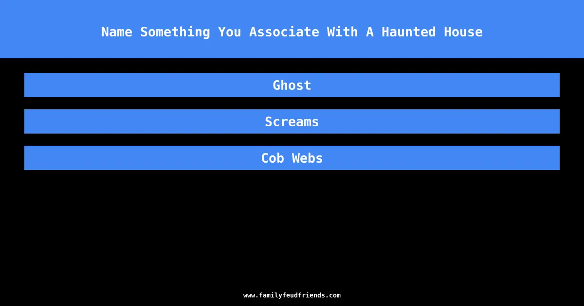 Name Something You Associate With A Haunted House answer