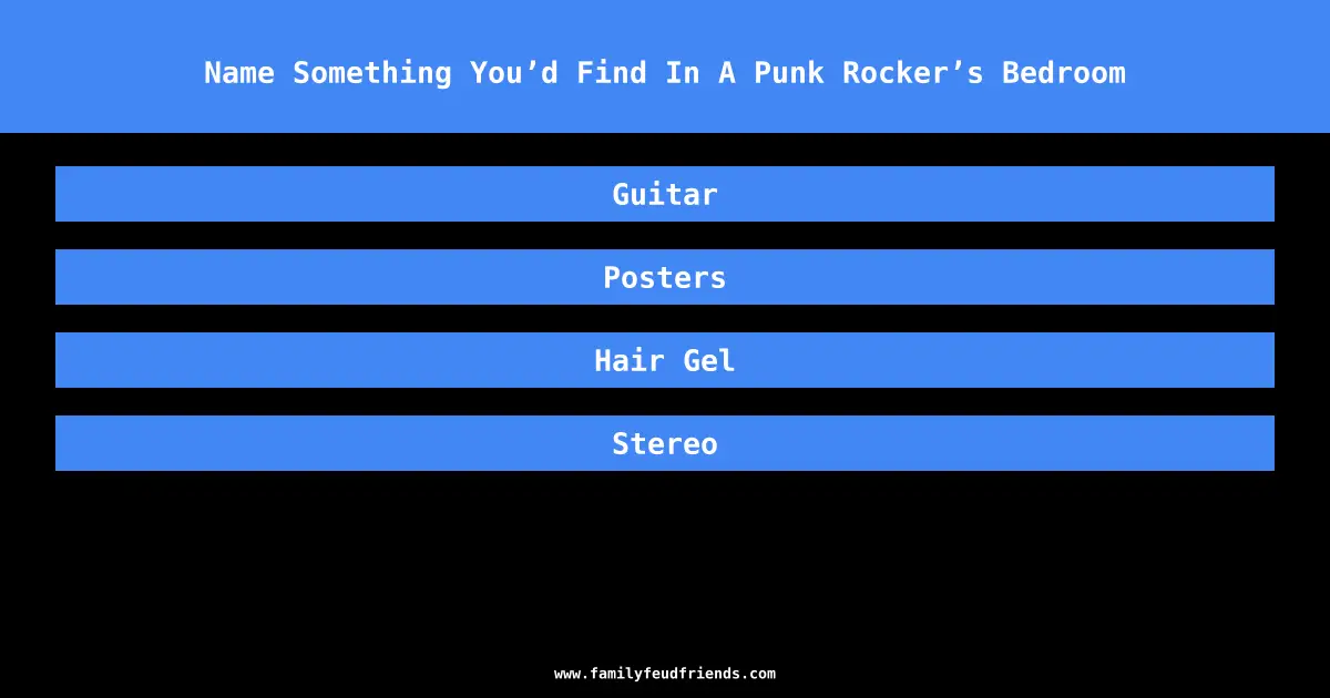Name Something You’d Find In A Punk Rocker’s Bedroom answer