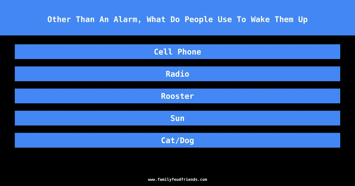 Other Than An Alarm, What Do People Use To Wake Them Up answer