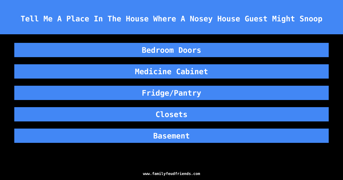 Tell Me A Place In The House Where A Nosey House Guest Might Snoop answer