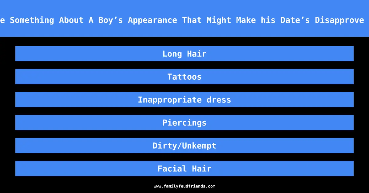 Tell Me Something About A Boy’s Appearance That Might Make his Date’s Disapprove Of Him answer