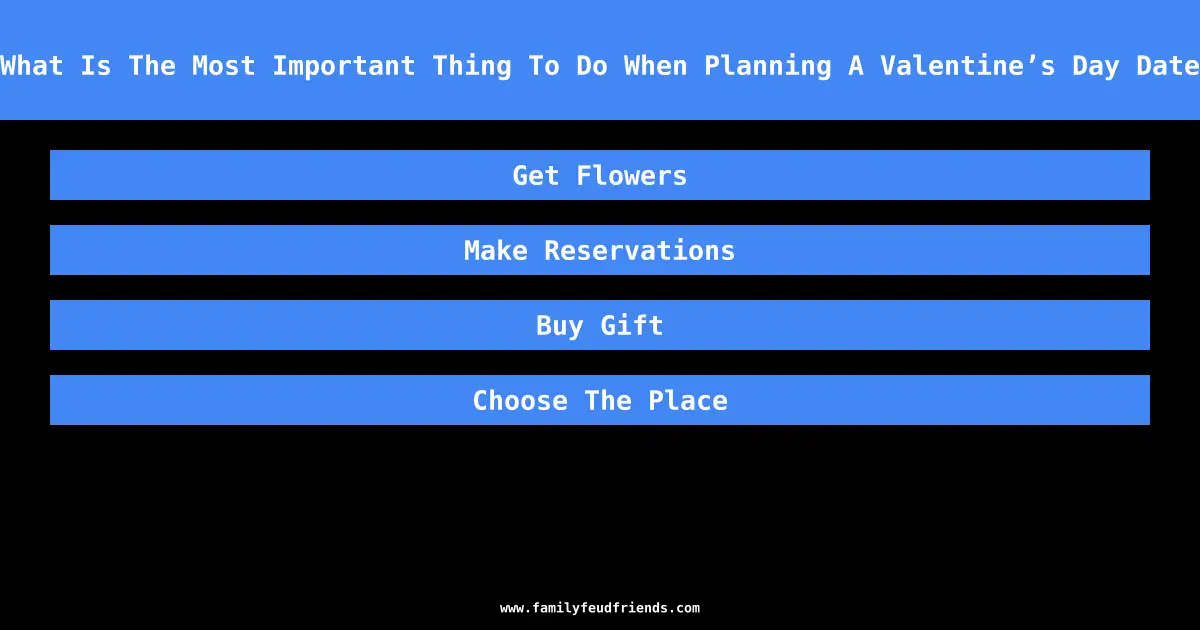 What Is The Most Important Thing To Do When Planning A Valentine’s Day Date answer