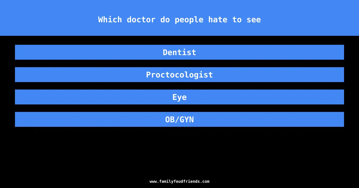 Which doctor do people hate to see answer