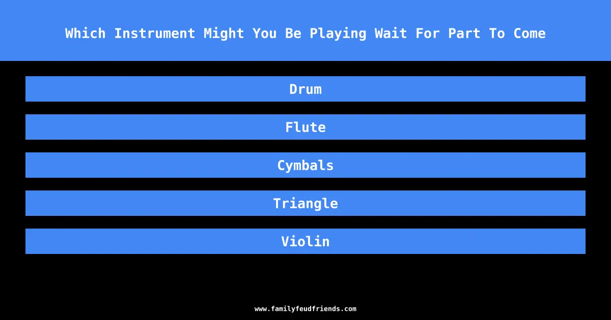 Which Instrument Might You Be Playing Wait For Part To Come answer